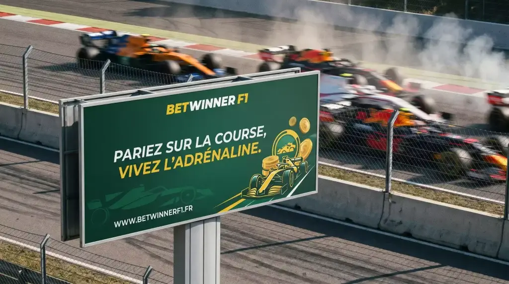 Panneau publicitaire de partenaire officiel de paris sur un circuit de Formule 1