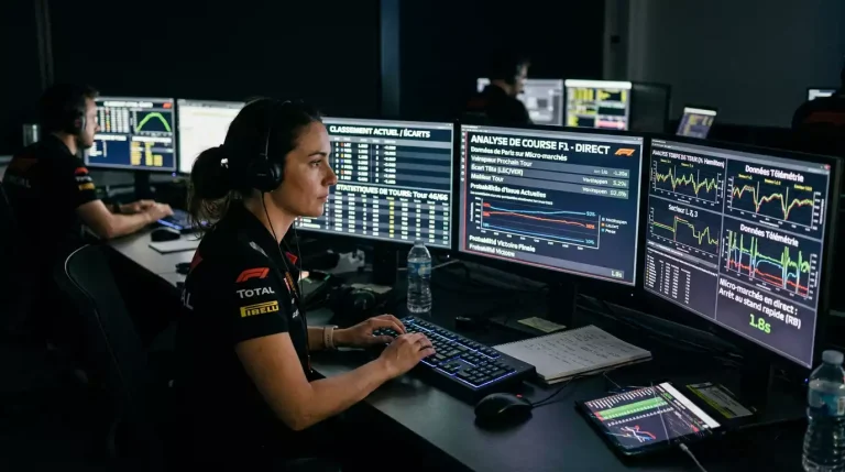 Interface de données en temps réel F1 avec micro-marchés et analytics de course